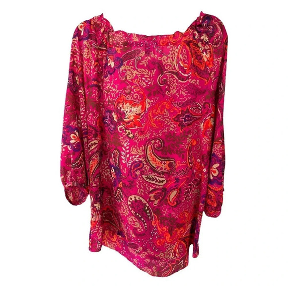 CHAPS Women's Sheer Vibrant Colored Valentine's Day Blouse Size XL - Picture 4 of 4